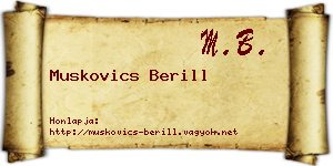 Muskovics Berill névjegykártya